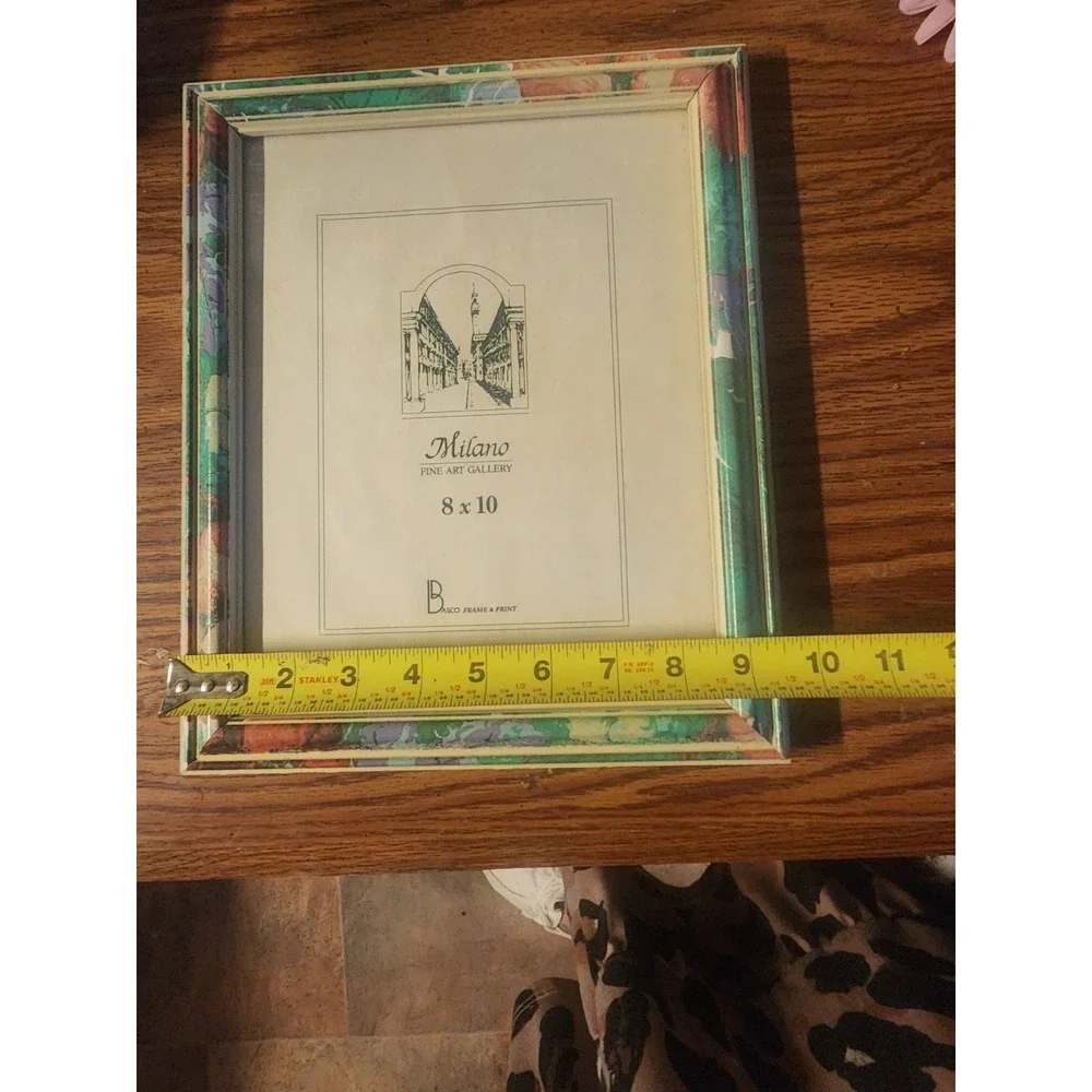 Vintage Fetco Milano Floral Marbled 8×10 Photo Frame, HTF 1980s